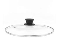 Couvercles Pour Marmites Couvercle de casserole universel en verre trempé, couvercle de casserole rond visible en acier inoxydable(Diamerter 28cm)