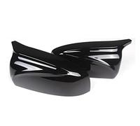 Couvercles rétroviseurs voiture Rétroviseur Corne Type Coque De Rétroviseur Remplaçable Couvercle De Rétroviseur Pour X5 E70 X6 E71 2008-2013 Cache de rétroviseur extérieur(Noir brillant)