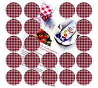 Couvercles TO 66 - Rouge - Lot de 20 - Adaptés pour pots de 125 ml - Twist-Off - Livre de recettes gratuit