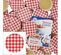 Couvercles TO82 à carreaux rouges et blancs pour pots de linteau - Lot de 50