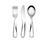 Alessi Giro Kids Collection UNS06S3 - Ensemble de Couverts pour Enfants pour les Premiers Déjeuners Seuls, Acier Inoxydable 18/10, Gris