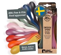 Couvert Camping - Set Couverts Voyage 4 Sporks - Couverts Camping 3 En 1 - Cuillère Fourchette Couteau Camping - Couvert Plastique 100% Sans Bpa (4-Pack Meadow)