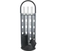 Couvert de cheminée 4 pièces 23 × 15 × 66 cm argent/noir