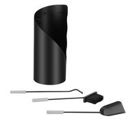 Couvert de cheminée Couvert de poêle Set de cheminée Noir 4 pièces