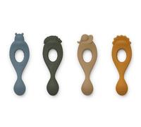 Lot de 4 cuillères en silicone Safari Blue Multi Mix