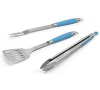 Couverts à barbecue barbecook Lagoon acier inoxydable / bleu clair Set 3 pièces