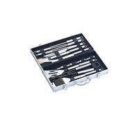Couverts à barbecue en acier inoxydable avec coffret en aluminium, 14 pièces