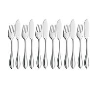 Couverts à poisson WMF Premiere 12 pièces, 6 personnes, fourchette à poisson, couteau à poisson, Cromargan Protect en acier inoxydable poli, résistant aux rayures, passe au lave-vaisselle