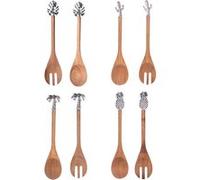 Couverts à salade Acacia tropical 31 cm (1 modèle aléatoire) - Table Passion - Marron - Bois Marron G
