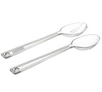 Couverts à salade - Harmony - Lot de 2 - Plastique transparent - 6,5 x 29 cm - Compatible lave-vaisselle