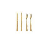 Couverts à steak en inox doré, lot de 4, 2 fourchettes, 2 couteaux, compatible lave-vaisselle - Bloomingville, Ollin - 22 cm