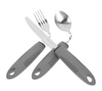 Couverts Adaptatifs Anti Tremblement, Lot de Set, Grand Manche Gris