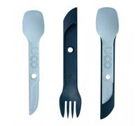 Couverts camping cuillère et allonge fourchette, couteau Uco Bleu TU