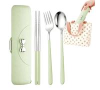 Couverts de avec Étui Kit couverts pour déjeuner | Set Fourchette et Cuillère de Pour Femmes Hommes urs Randonneurs Bureau Pique-niques Camping-car Road Trips