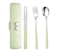 Couverts de avec Étui Kit de Couverts Réutilisables en | Cuillère Fourchette Baguettes de pour Femmes Hommes Étudiants urs Randonneurs Camping Bureau Camping-car Backpacking