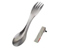 Couverts de camping de qualité supérieure en titane pur 2 en 1 Fourchette et cuillère Couverts de voyage légers pour pique-nique, randonnée (couleur titane)