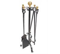 Couverts de cheminée / Garniture de cheminée Lienbacher fer forgé 4pcs 70cm
