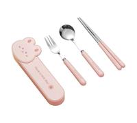 Couverts de Voyage avec Étui | Couverts pour Boîte à Repas | Set de Tablette Antidérapant pour Repas Quotidien Camping Pique-nique | Enfant École