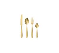 Couverts en acier inoxydable or, lot de 4, 1 couteau, 1 fourchette, 1 cuillère à soupe, 1 cuillère à café - Bloomingville, Frea - 1x1x1 cm