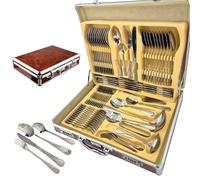 Couverts en coffret 72 pièces 12 personnes inox fourchette cuillère couteau 22322C SATIN