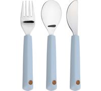 LÄSSIG Set de couverts pour enfants 3 pièces fourchette, cuillère, couteau acier inoxydable manche silicone/Cutlery with Silicone Handle Happy Rascals Smile