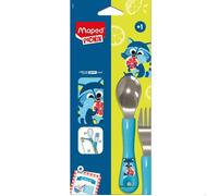 Couverts Enfant Avec Étui Raton Laveur - Maped Picnik - Cuillère Et Fourchette, Prise En Main Facile - Passe Au Lave-Vaisselle Multicolore