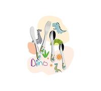 Couverts enfants Dino 4 pièces - Cilio - Argent - Inox G