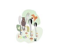 Couverts enfants Forest 4 pièces - Cilio - Argent - Inox G