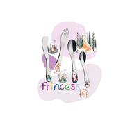 Cilio Couverts pour enfant PRINCESS - 4 pièces acier inoxydable ergonomiques, motifs princesses