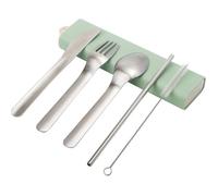 Couverts - EXZACT - 5 pièces - Inox 18/10 - Étui vert - Lave-vaisselle compatible