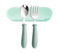 Couverts,Fourchette Cuillère Lavables Au Lave-vaisselle Avec Étui - Acier Inoxydable Fourchettes Et Cuillères - Pour Maison École Déjeuner Voyage Extérieur Crèche Camping