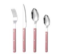 Couverts français en acier inoxydable, argenterie de dîner | Ensemble de 4 couteaux cuillère à café fourchette couverts français - Ustensile de cuisine lavable au lave-vaisselle pour manger des steaks