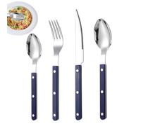 Couverts français en acier inoxydable, argenterie de dîner - Ensemble de 4 couverts de coupe-fourchette française en acier inoxydable,Ustensiles de service alimentaire occidental allant au lave-vaisse