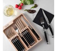 Couverts Laguiole - 12 couverts français en acier inoxydable couleur ivoire, coffret cadeau inclus Couverts Laguiole - 12 couverts français en acier inoxydable couleur ivoire, coffret cadeau inclus