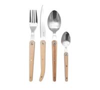 Couverts Laguiole 16 pièces - Acier inoxydable & frêne - Couverts de table pour 4 personnes - Couverts en acier inoxydable de haute qualité - Set de couverts design avec manche en bois