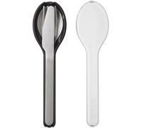 Mepal - Set de Couverts 3 Pièces Ellipse - Set de Couverts à Emporter - Composé d'un Couteau, d'une Fourchette et d'une Cuillère - Avec Étui de Voyage - Acier Inoxydable - Nordic Black