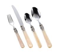 Couverts Palace Martelé - Set de couverts en acier inoxydable | Kit d'ustensiles de cuisine rétro Lagostina | Idéal pour un usage quotidien, table élégante, voyage