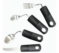 Couverts Pliable pour Parkinson, 4PCS Fourchette Handicap Vibrante Regime Kit cuillere anti tremblement de fourchette connectée personnes âgées et handicapées
