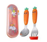 Couverts pour Tout-Petits - Kit D Ustensiles De Repas Pour Bébé En Acier Inoxydable Avec Boîte De Rangement - Set de Table Portable pour Repas Idéal pour Voyage Restaurant et Fête