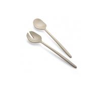 Guzzini - Tierra, Couverts à Salade en Plastique Recyclé - Gris Colombe, 30 cm - 106101158