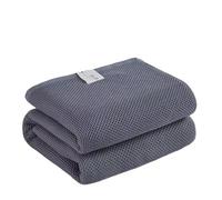 Couverture 1 Serviette en Coton nid d'abeille, Couette, Simple et Double, Couverture multifonctionnelle fraîche for l'été(Grey,100x150cm)