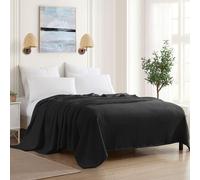 Couverture 100 % coton fin, tissage luxueux, design l gant, douce et confortable, chaleur toutes saisons, King Black (lot de 1)