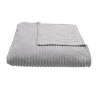 Couverture 100% polyester 180x240 cm microvelours DOLCE gris perle