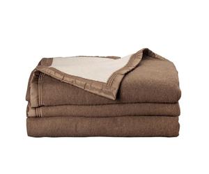 Couverture 100% Pure Laine Vierge Double face ""Volta"" 500 gr/m² Toison d'Or - Volta Chamois Blanchi - 180 x 240 cm