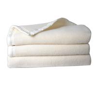 Couverture 100% Pure Laine Vierge Double Face "Volta" 500 Gr/M² Toison D'or - Volta Myosotis Ciel - 240 X 300 Cm
