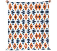 Couverture 130 x 150 cm,Minimaliste Formes Géométriques Losanges Symétrie Style Imprimé Couvertures de Canapé Réversible - Et Plaids en Flanelle Univers pour Canape Lit Adultes et Enfants Blanc