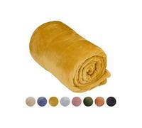 Arti Casa Couverture Polaire 150 x 200 CM - Plaid Polaire - Couverture Lit - Parfait Aussi comme Décoration d'Intérieur - Plaid Canape pour 1 Personne - Jaune Moutarde - Polaire/Polyester