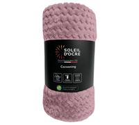 Soleil d'Ocre Plaid COCOONING 220 x 240 cm Vieux rose