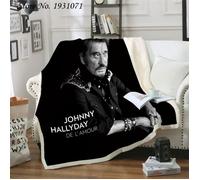 Couverture 3D épaisse Johnny Hallyday - Noir - 130x150cm
