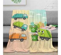 Couverture 3D Imprimée Camion Poubelle Dessin Animé Microfibre Décor Maison Plaid Thème Écologique Lit Canapé Adulte Ado 40x50(100x130cm)